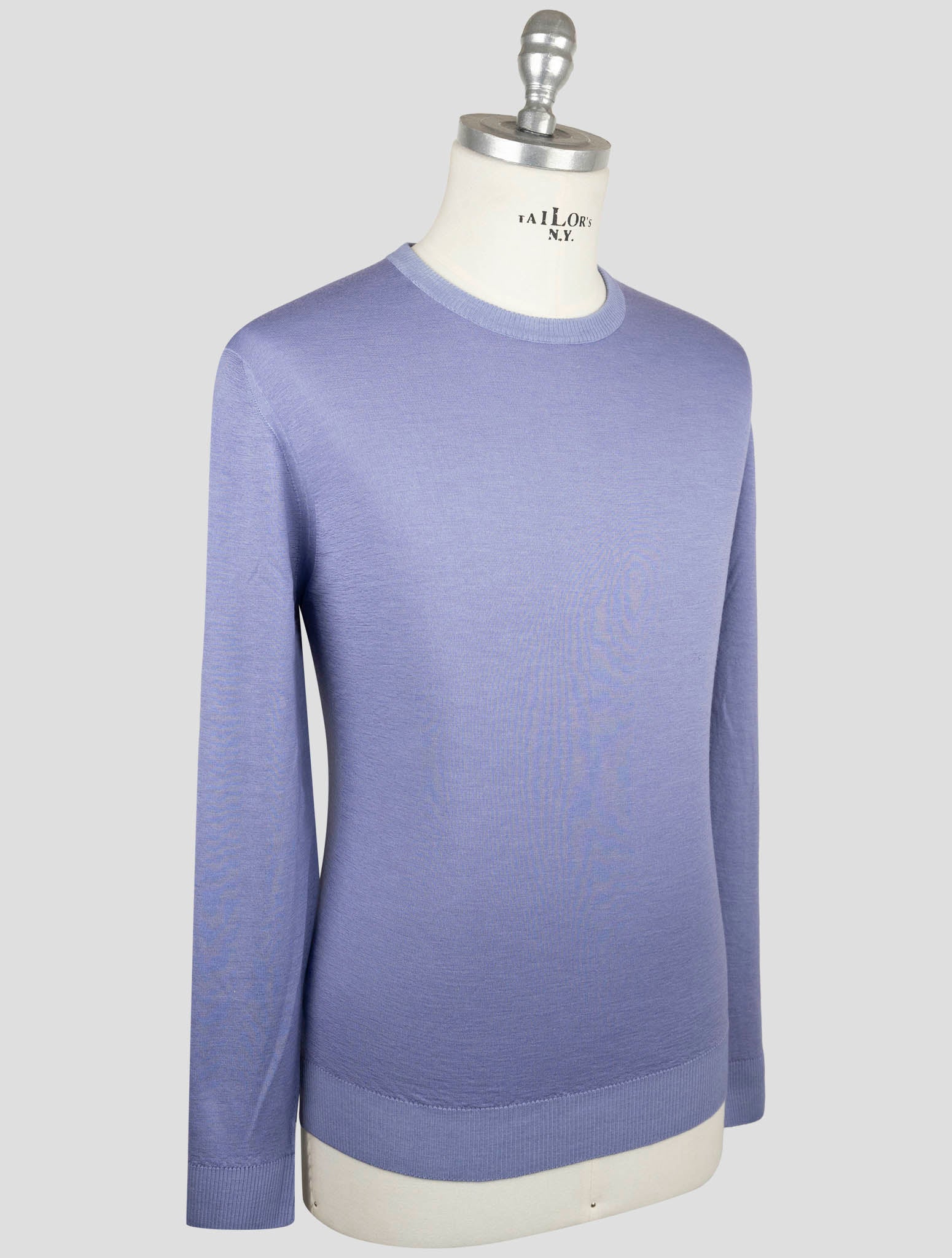 Kiton Light Blue Cashmere Silk Sweater Crewneck