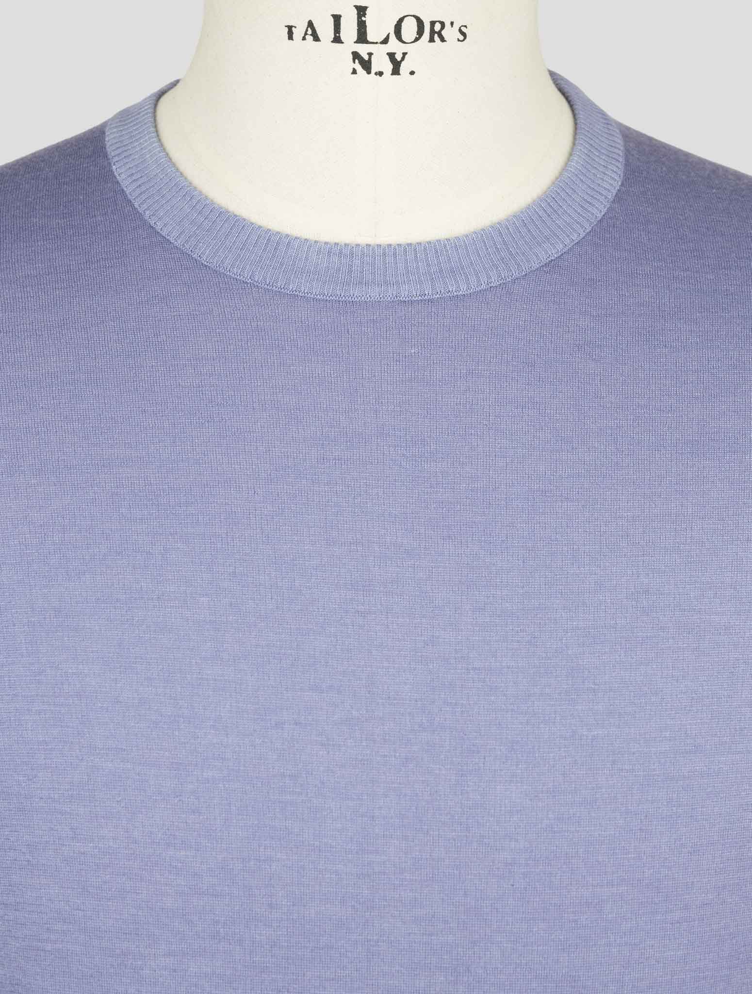 Kiton Light Blue Cashmere Silk Sweater Crewneck