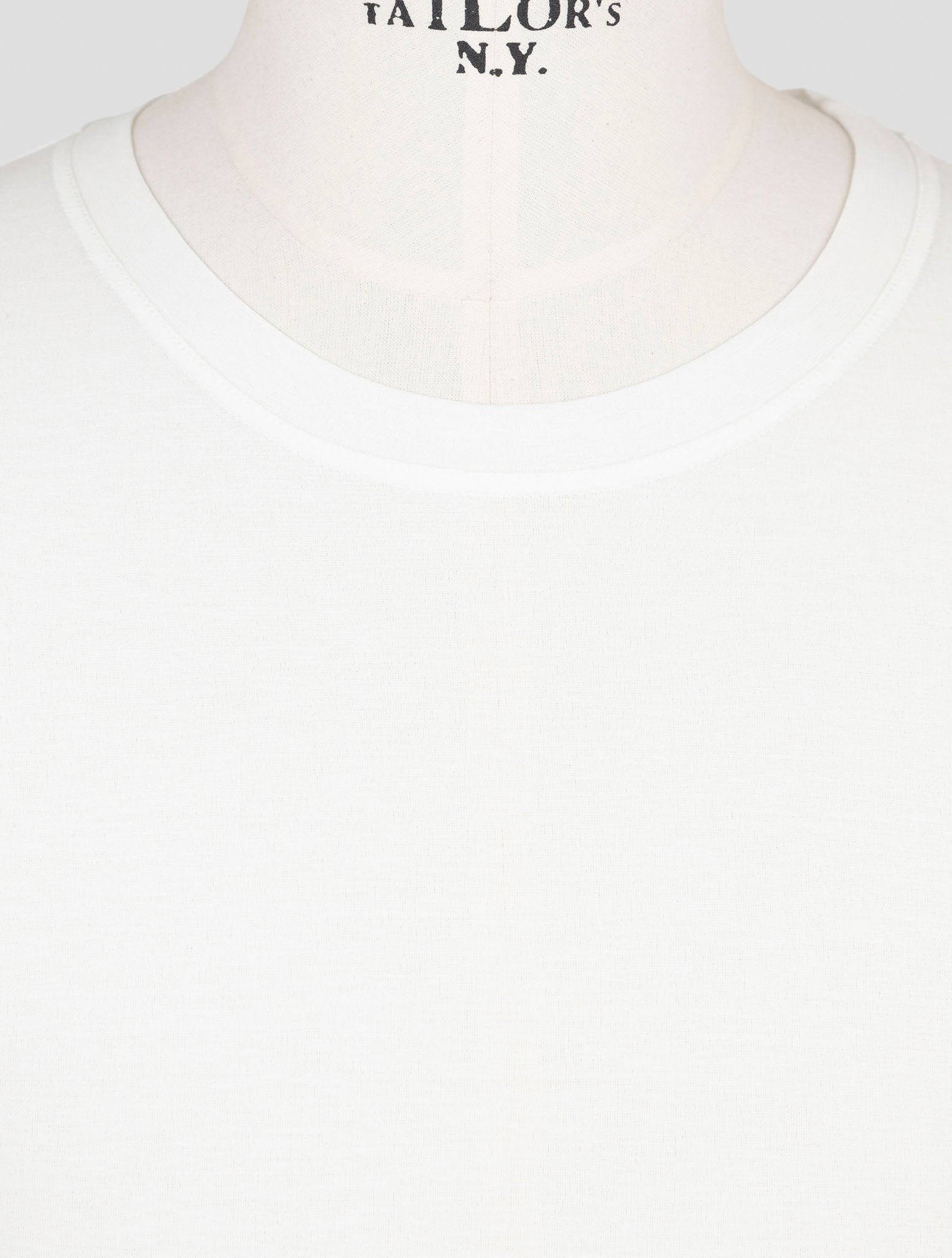 Kiton White Cotton Sweater Crewneck