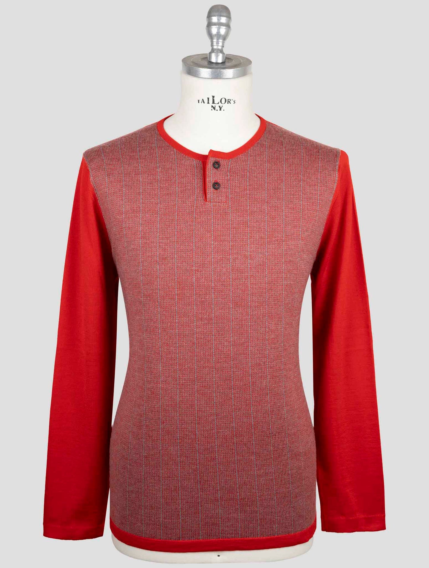 Kiton Red Cashmere Silk Sweater Crewneck