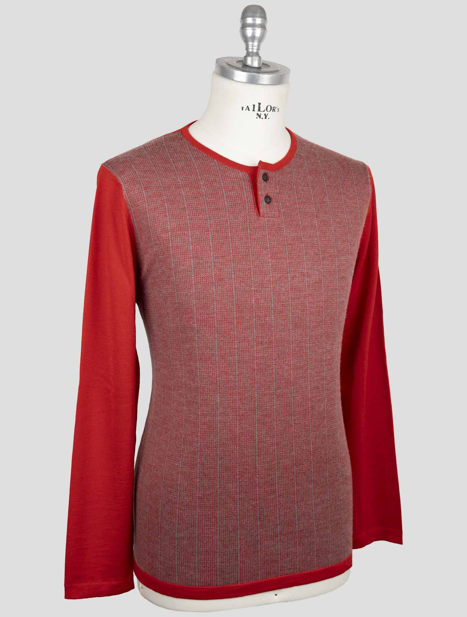 Kiton Red Cashmere Silk Sweater Crewneck