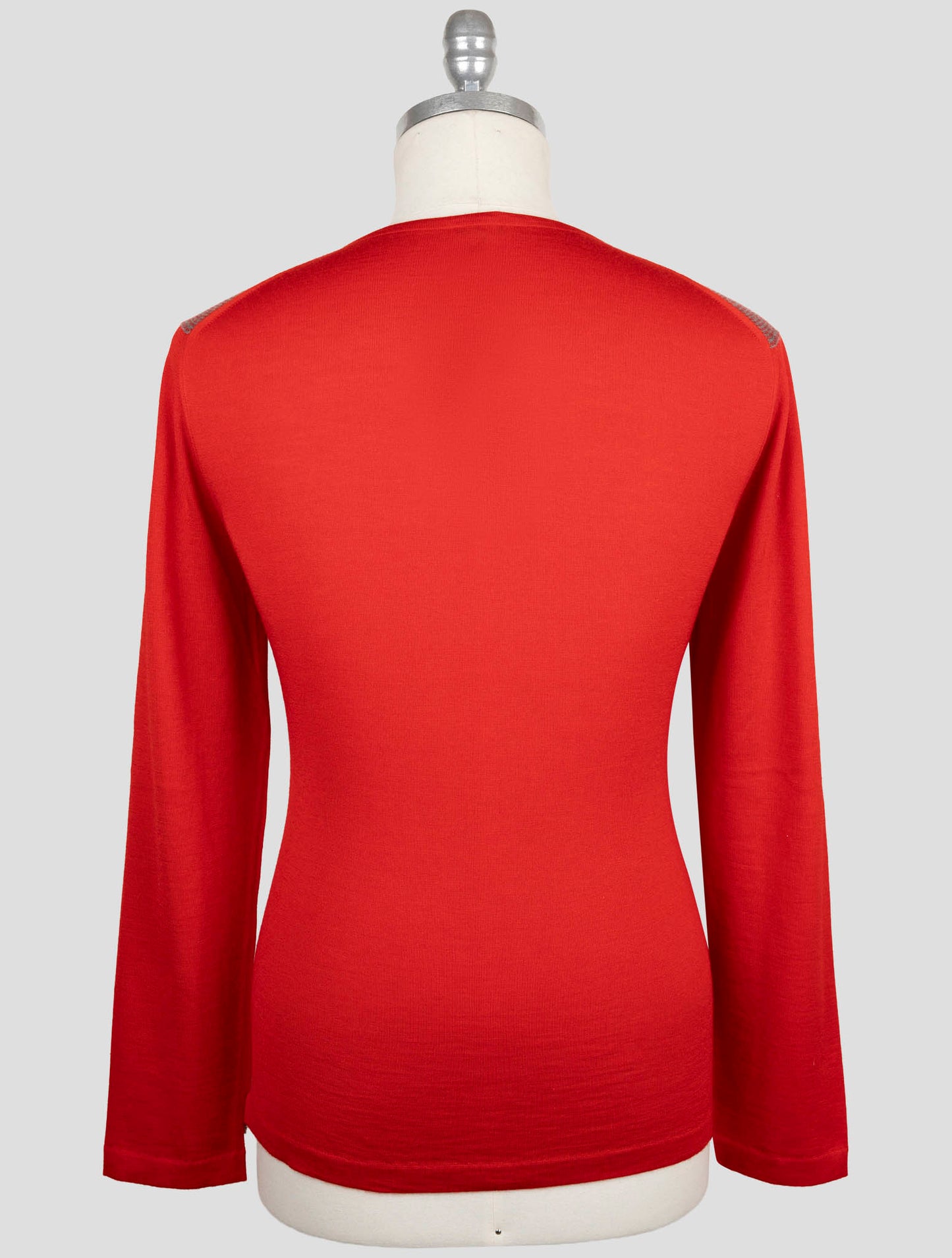 Kiton Red Cashmere Silk Sweater Crewneck