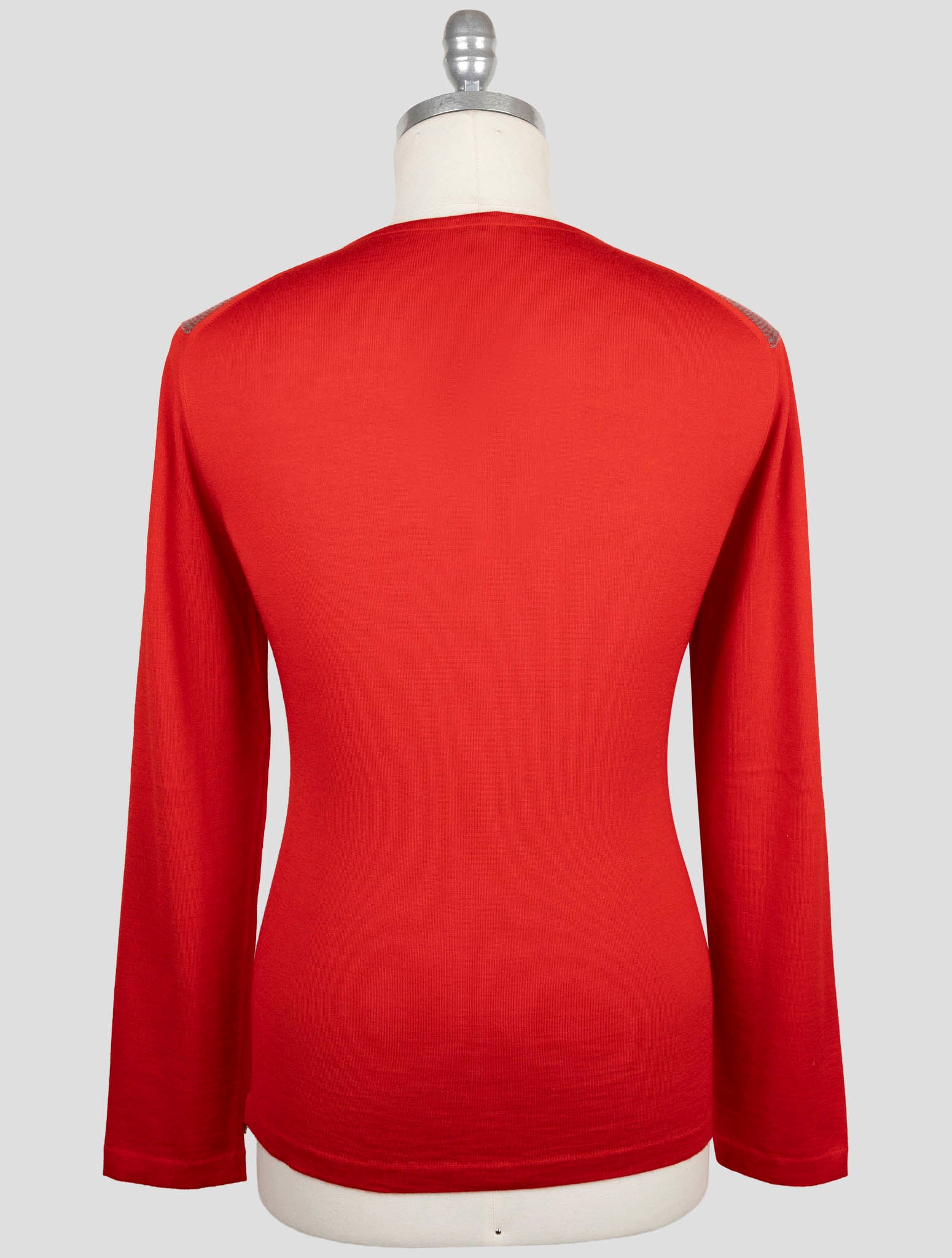 Kiton Red Cashmere Silk Sweater Crewneck