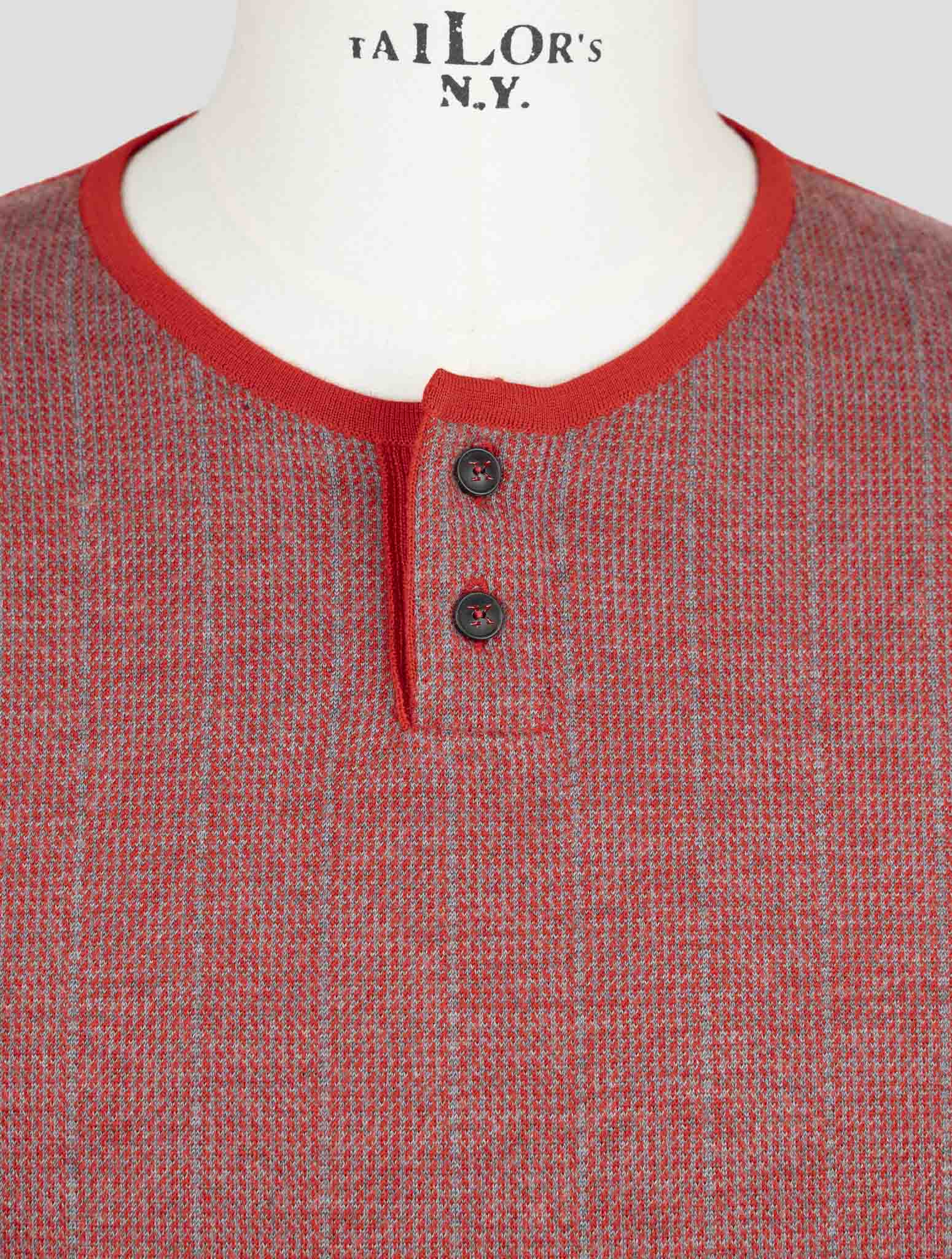Kiton Red Cashmere Silk Sweater Crewneck