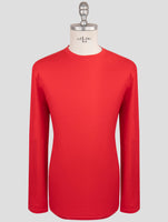 Kiton Red Cotton Cashmere Sweater Crewneck