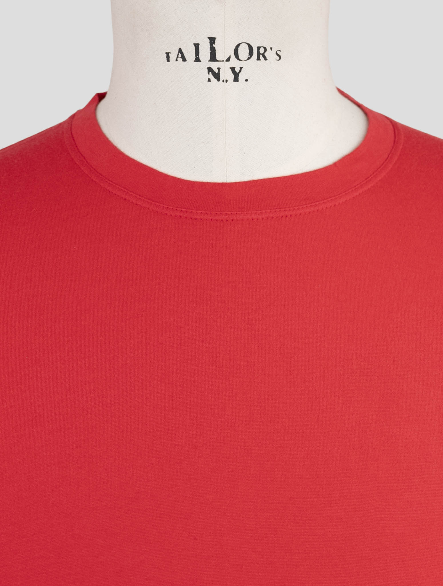 Kiton Red Cotton Cashmere Sweater Crewneck