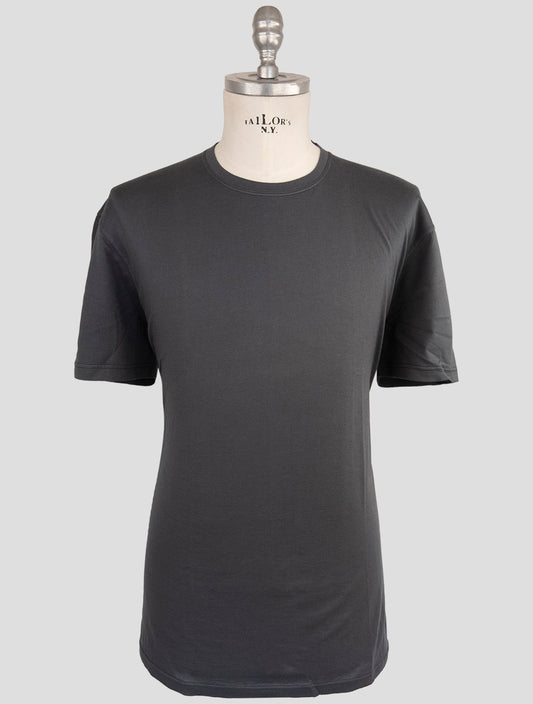 Kiton Gray Cotton Cashmere T-Shirt Long Sleeve