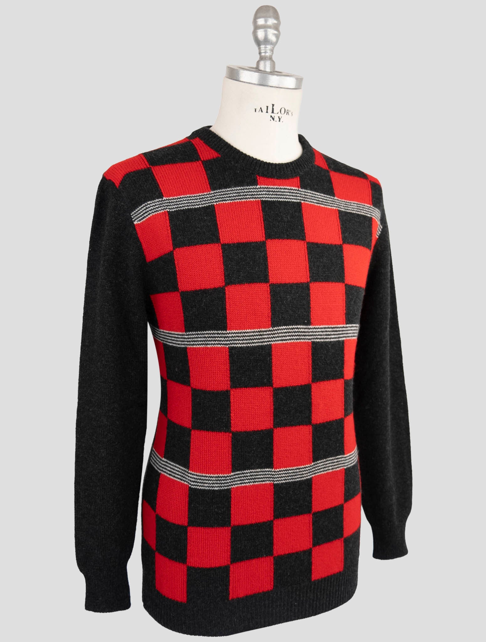 Kiton Multicolor Cashmere Crewneck Sweater - side view