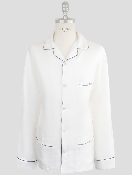 Kiton White Silk Pajamas Shirt