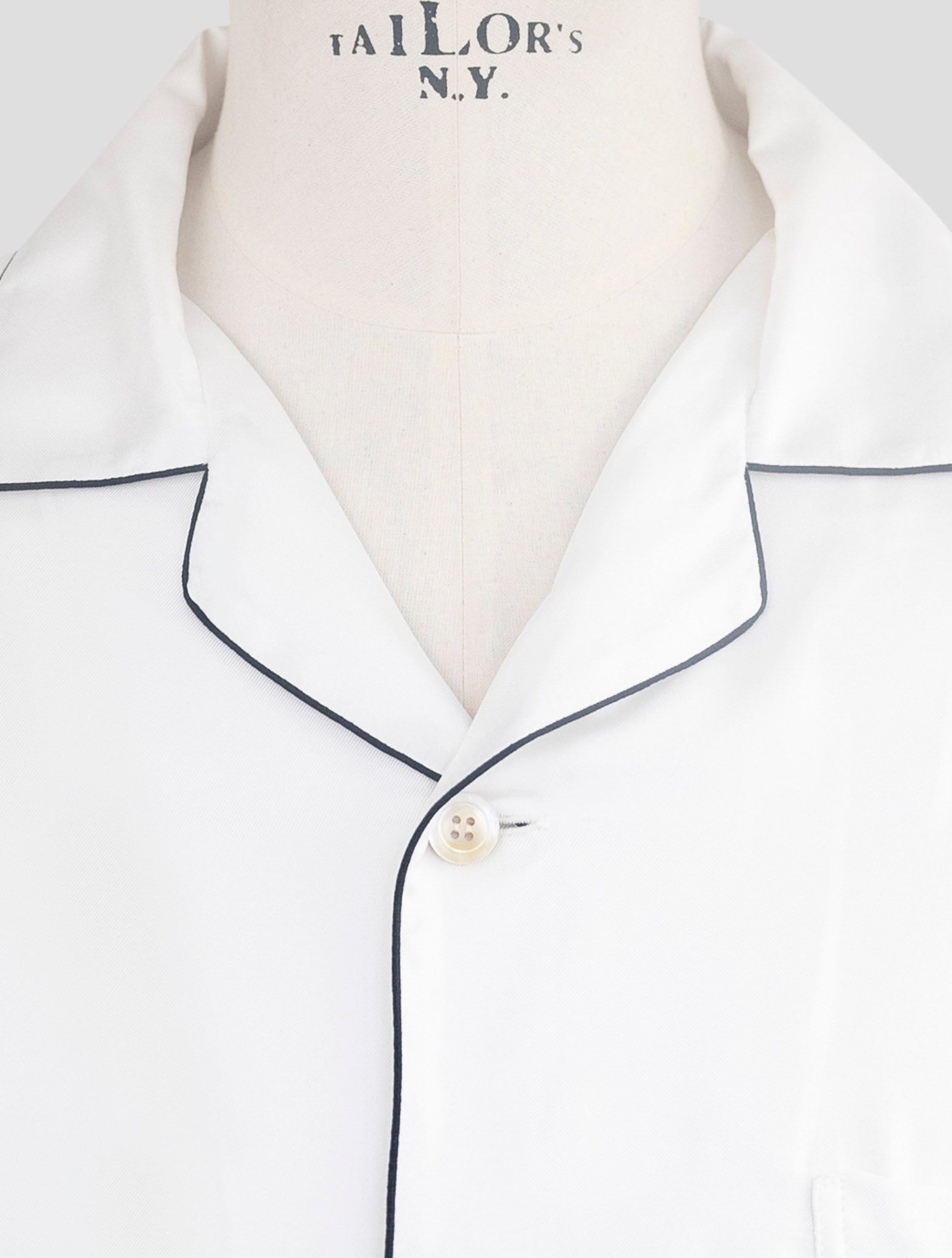 Kiton White Silk Pajamas Shirt