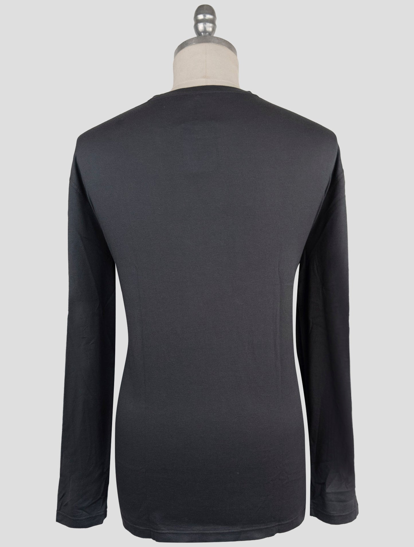 Kiton Gray Cotton Cashmere Sweater Crewneck