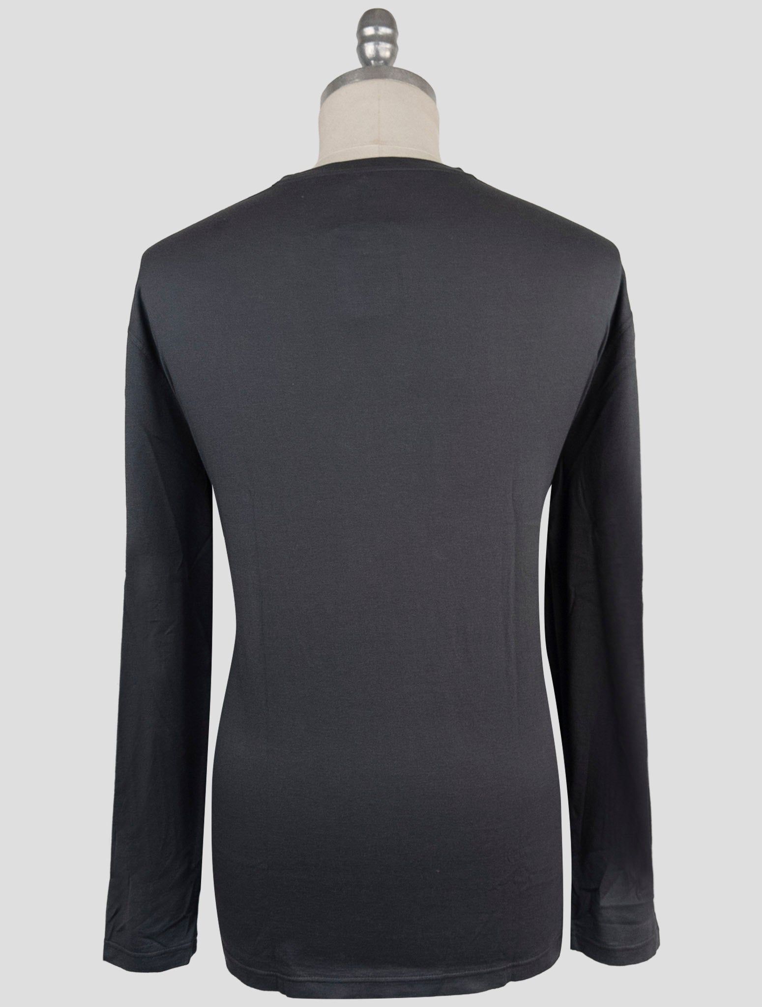 Kiton Gray Cotton Cashmere Sweater Crewneck