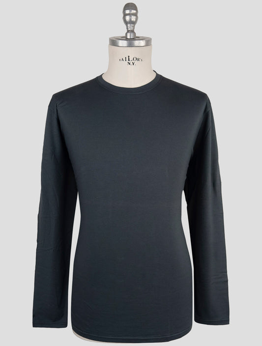 Kiton Gray Cotton Cashmere T-Shirt Long Sleeve