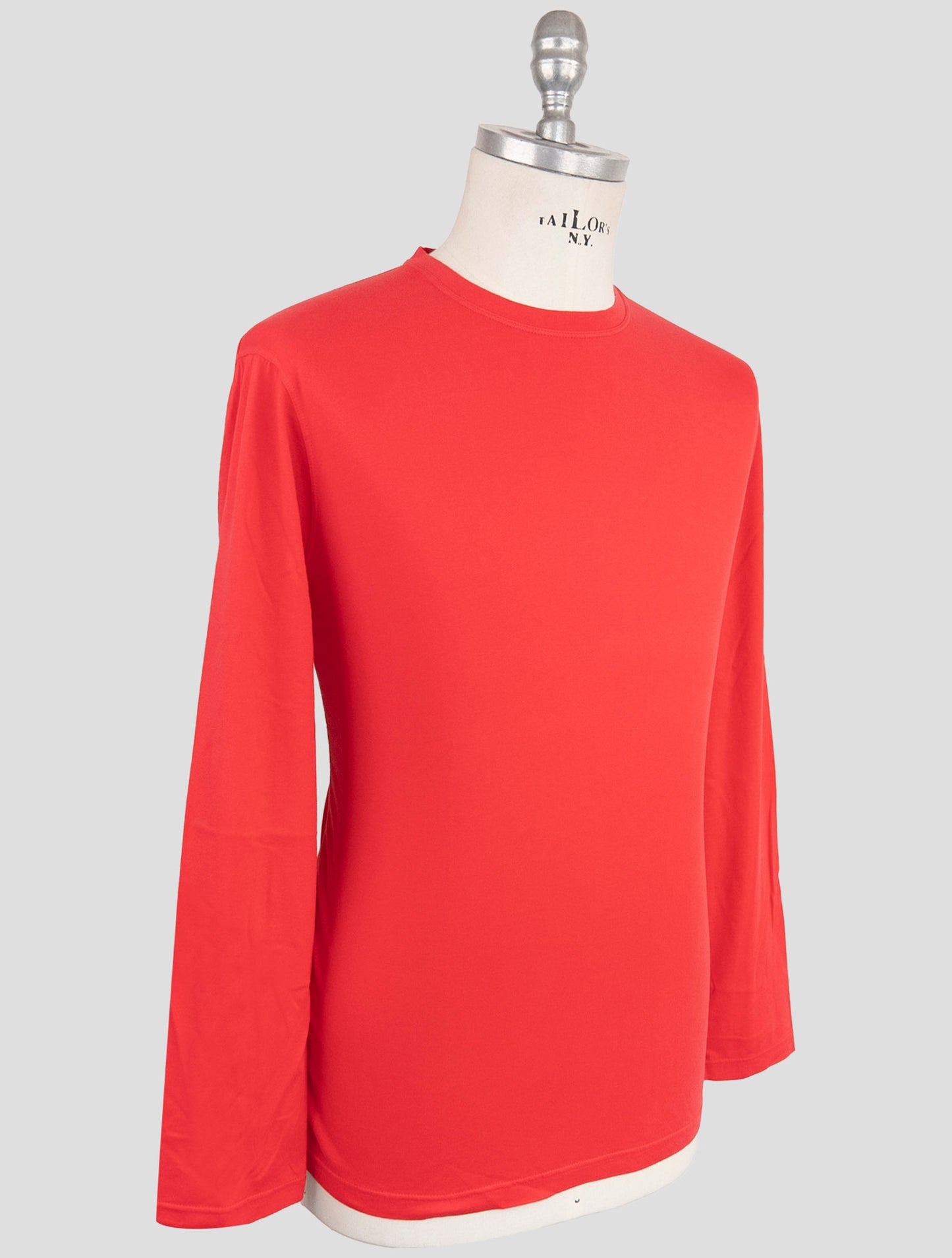 Kiton Red Cotton Cashmere Sweater Crewneck