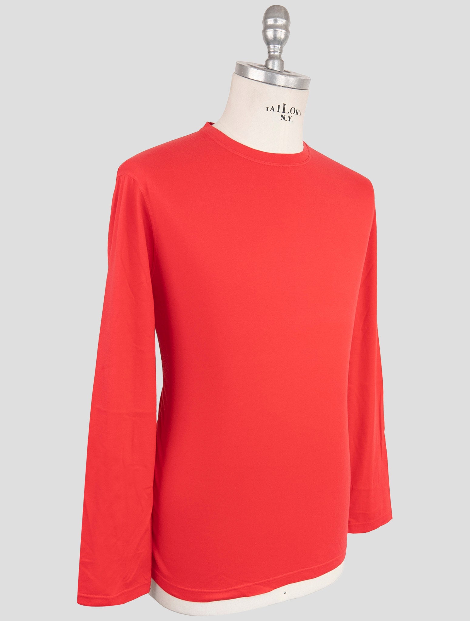 Kiton Red Cotton Cashmere Sweater Crewneck