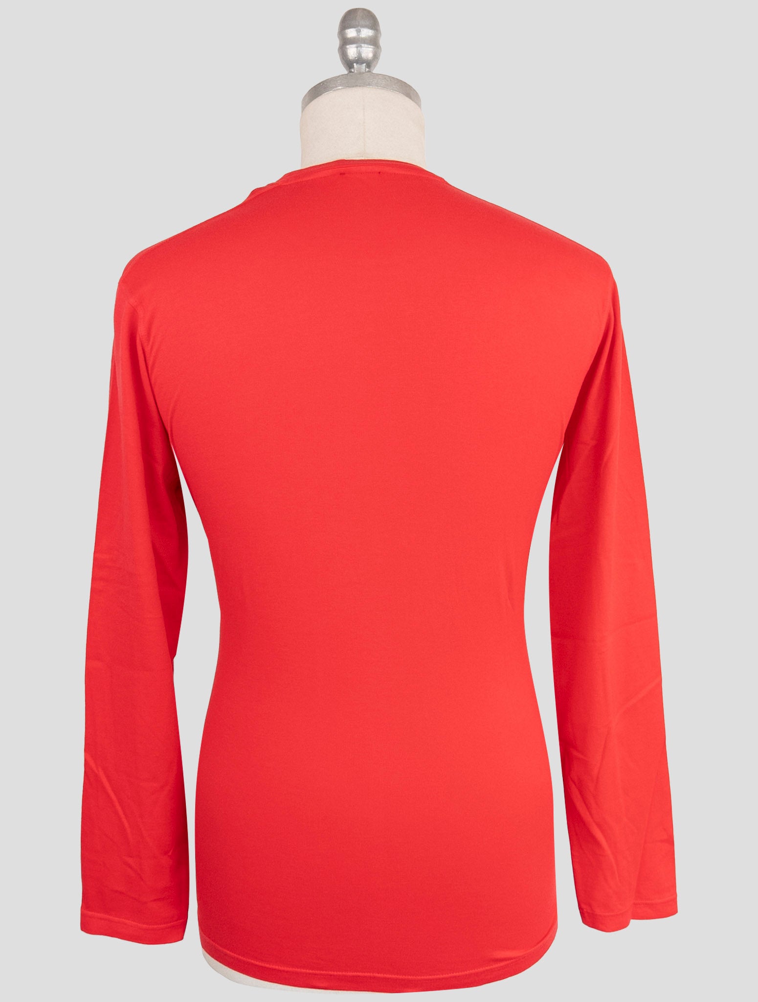 Kiton Red Cotton Cashmere Sweater Crewneck