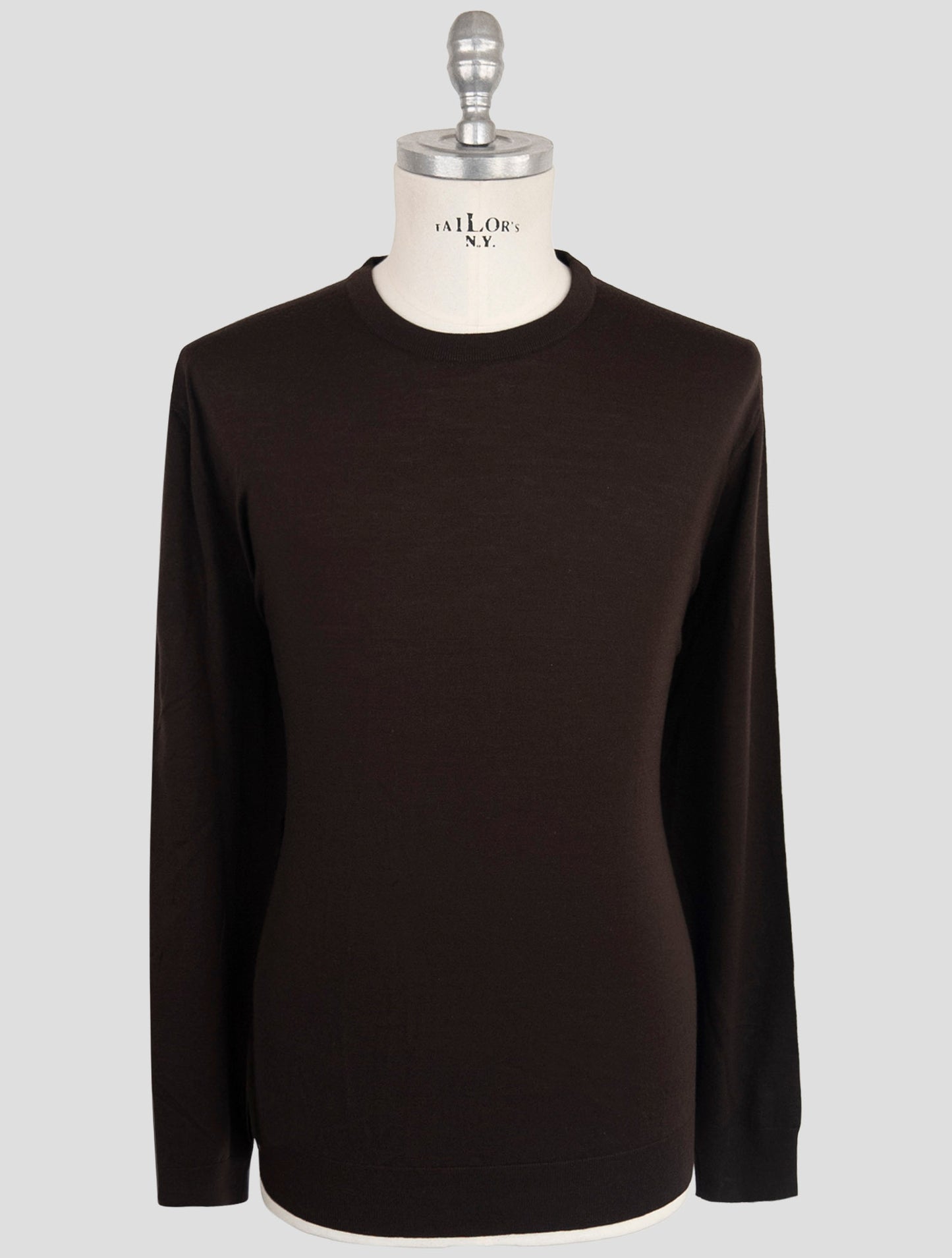 Kiton Blue Wool 14 Micron Sweater Crewneck