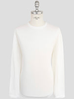 Kiton White Cotton Cashmere Sweater Crewneck