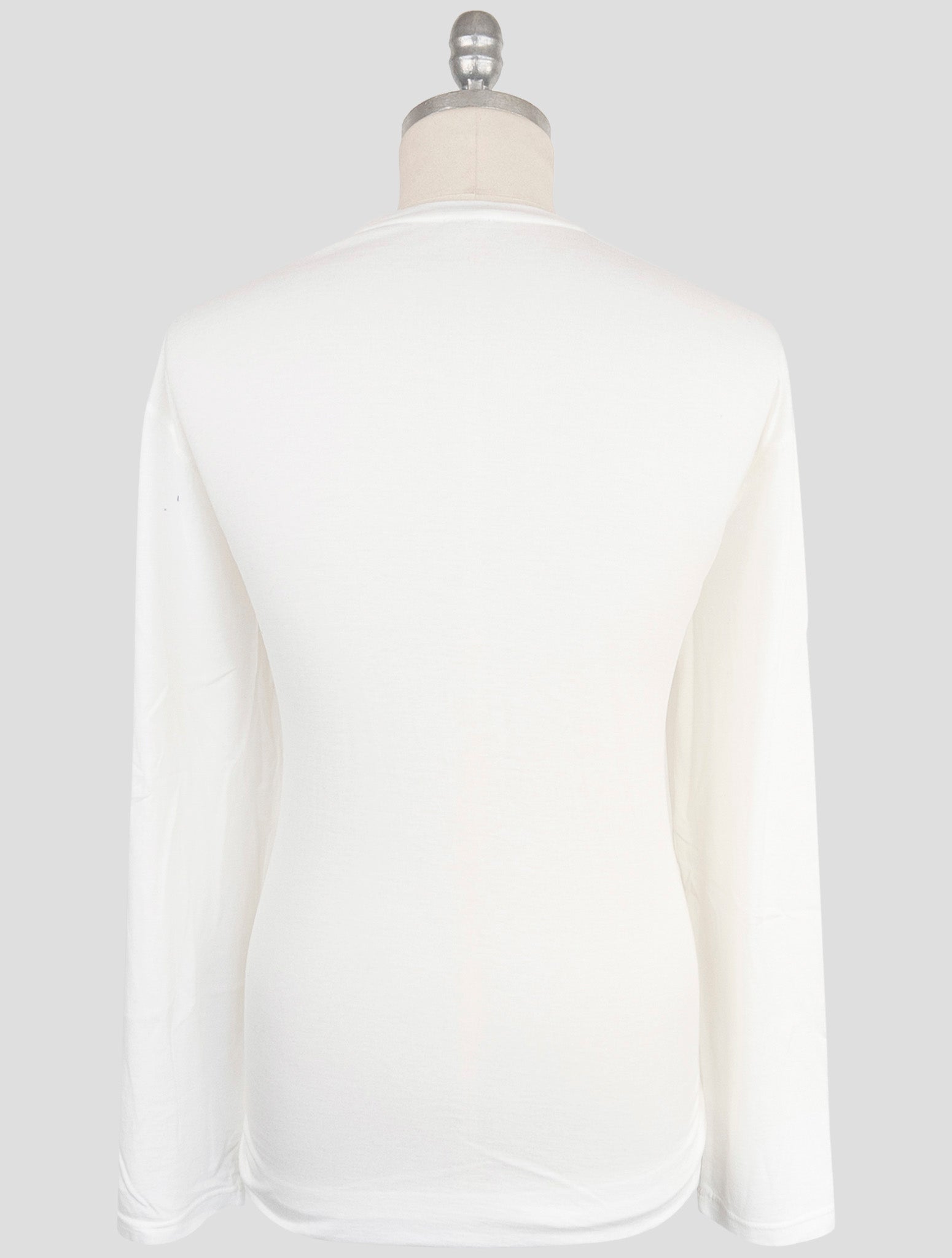 Kiton White Cotton Cashmere Sweater Crewneck