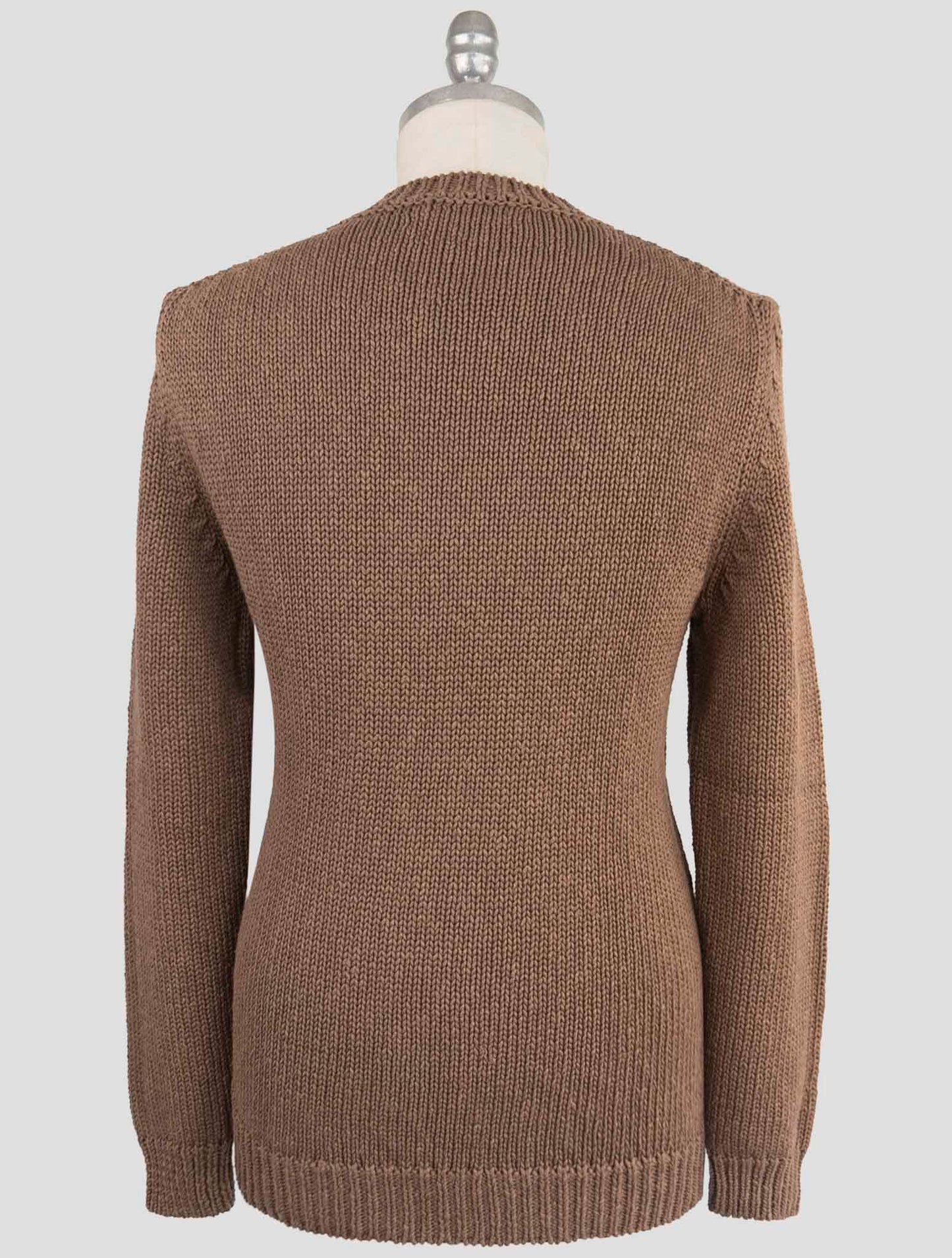 Kiton Brown Cotton Linen Sweater Crewneck