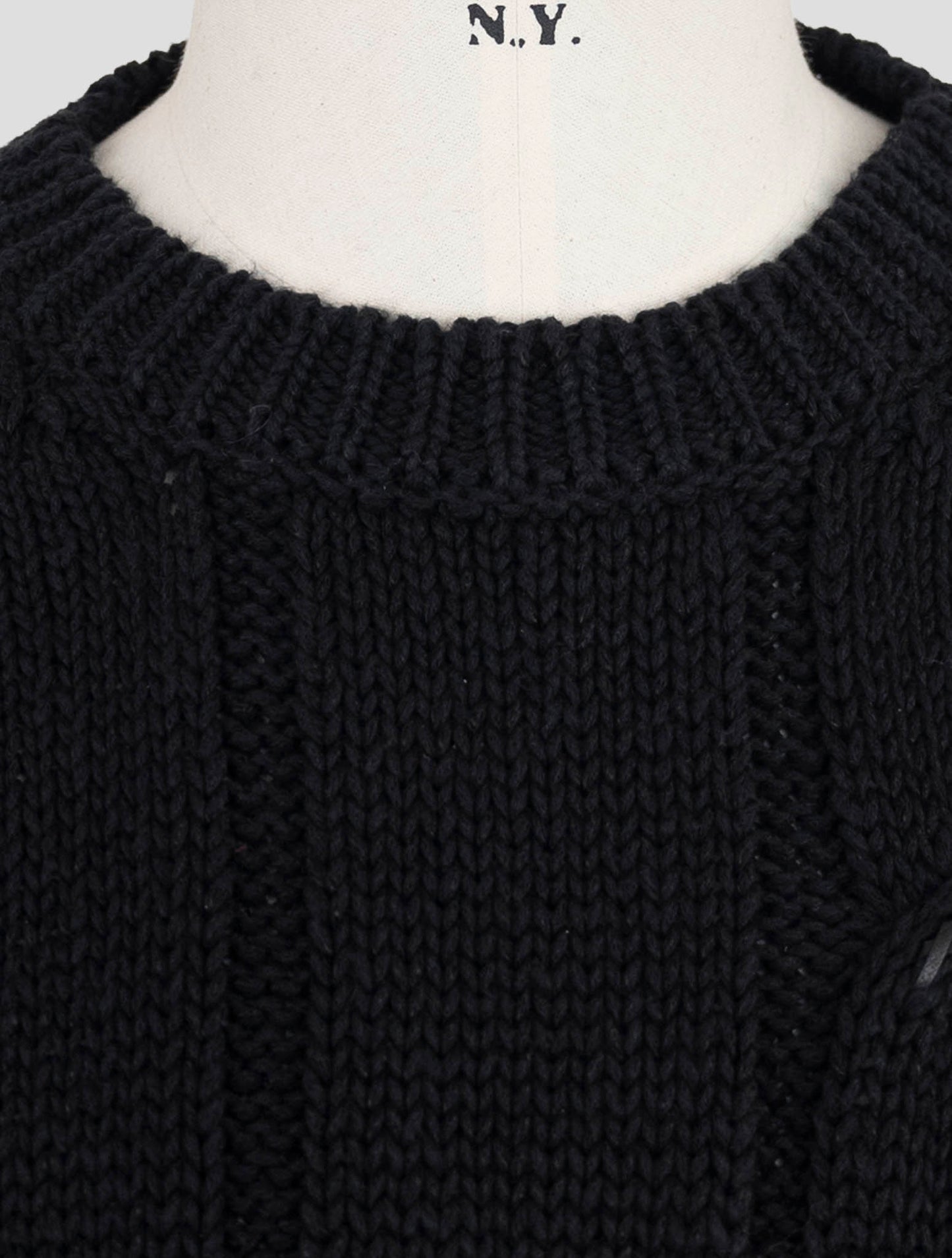 Kiton Blue Cotton Linen Sweater Crewneck