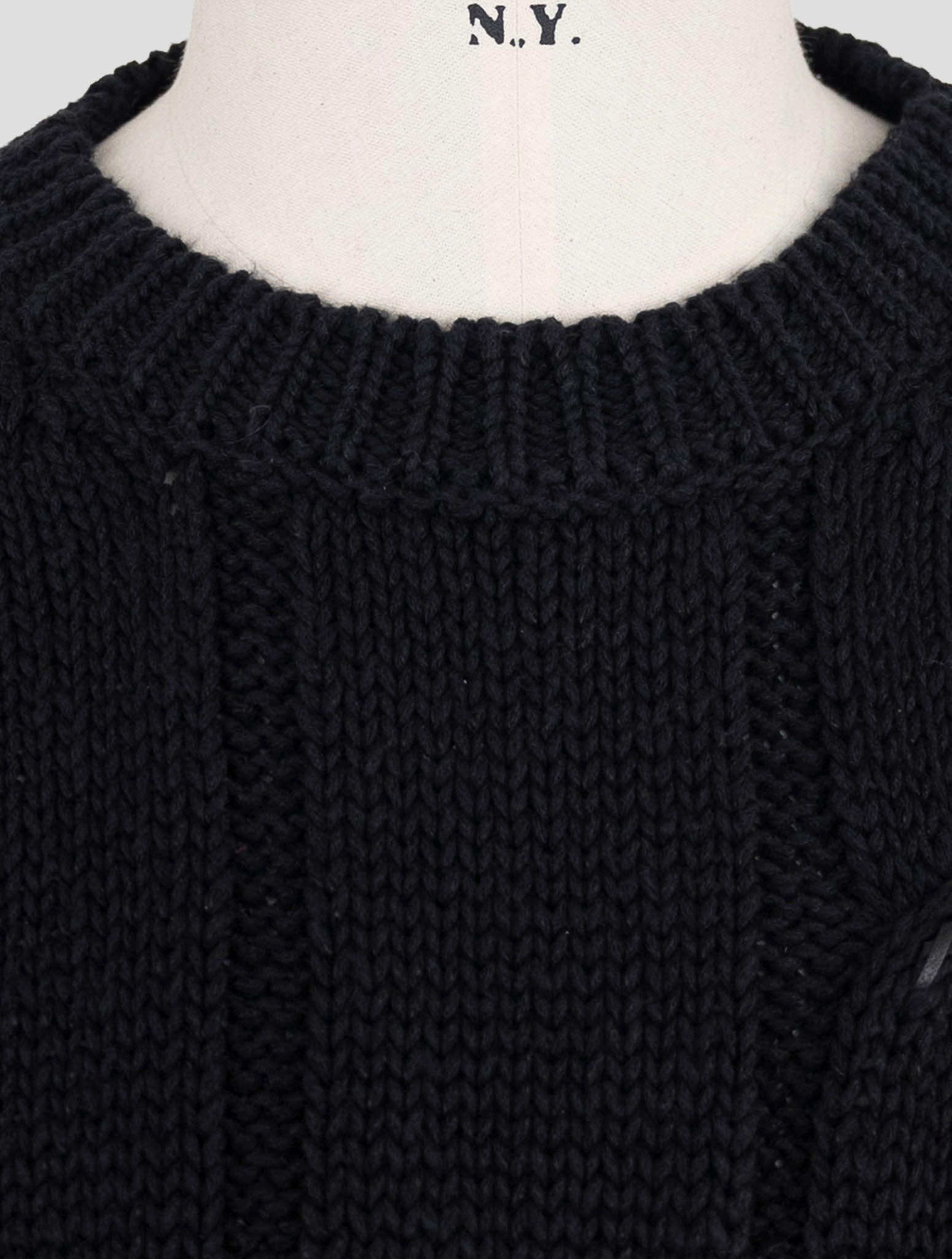 Kiton Blue Cotton Linen Sweater Crewneck