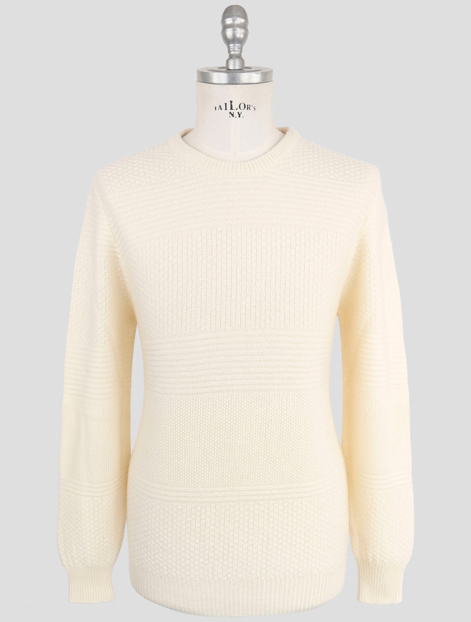 Kiton White Cashmere Sweater Crewneck