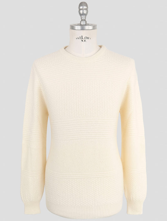 Kiton White Cashmere Sweater Crewneck