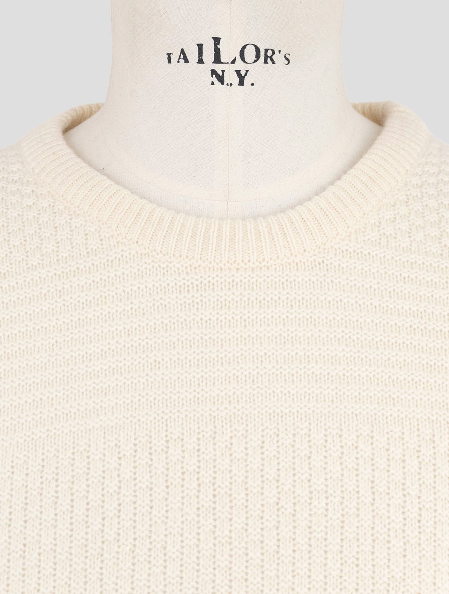 Kiton White Cashmere Sweater Crewneck