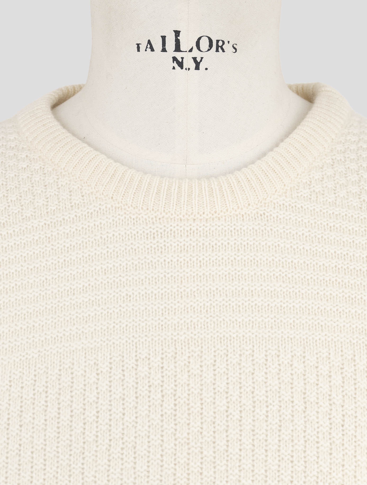 Kiton White Cashmere Sweater Crewneck