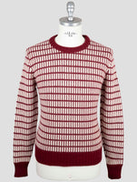 Kiton Burgundy White Cashmere Sweater Crewneck