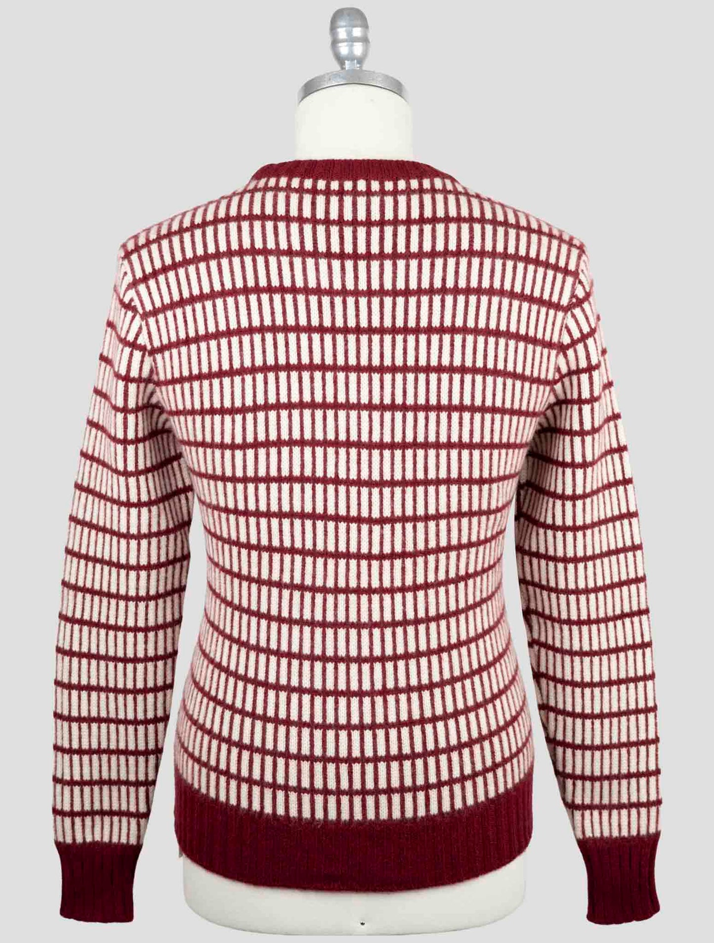 Kiton Burgundy White Cashmere Sweater Crewneck
