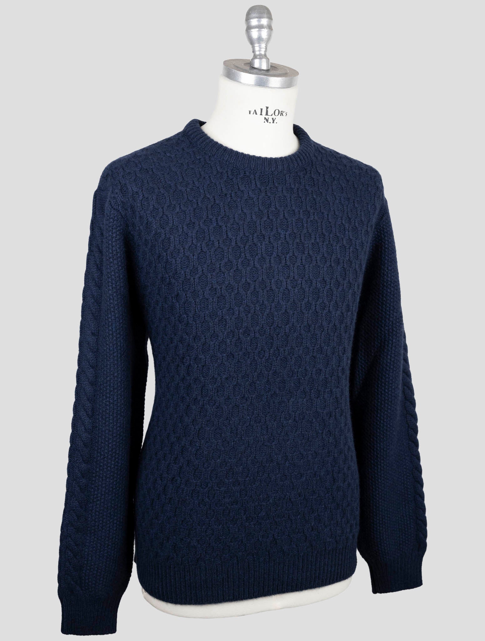 Kiton Blue Cashmere Sweater Crewneck