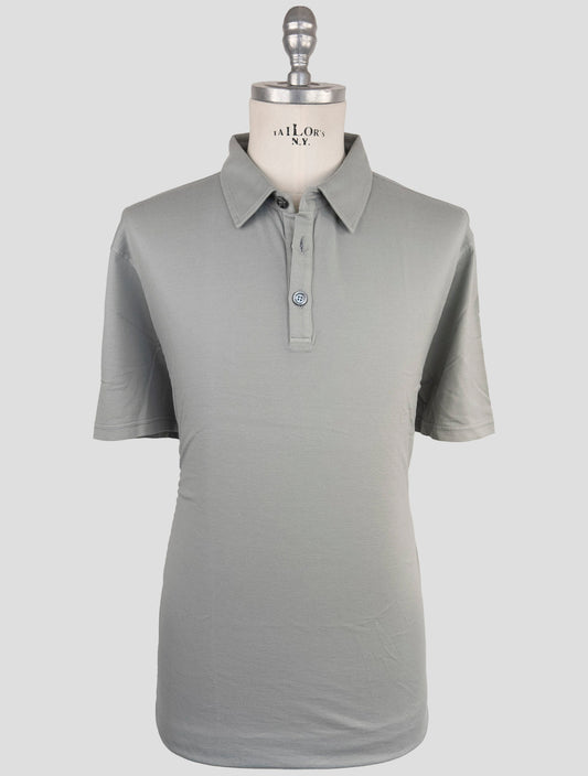 Kiton Gray Cotton Cashmere Polo