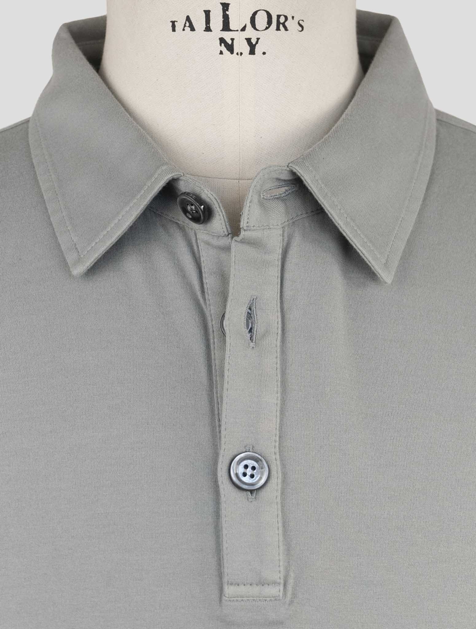 Kiton Gray Cotton Cashmere Polo