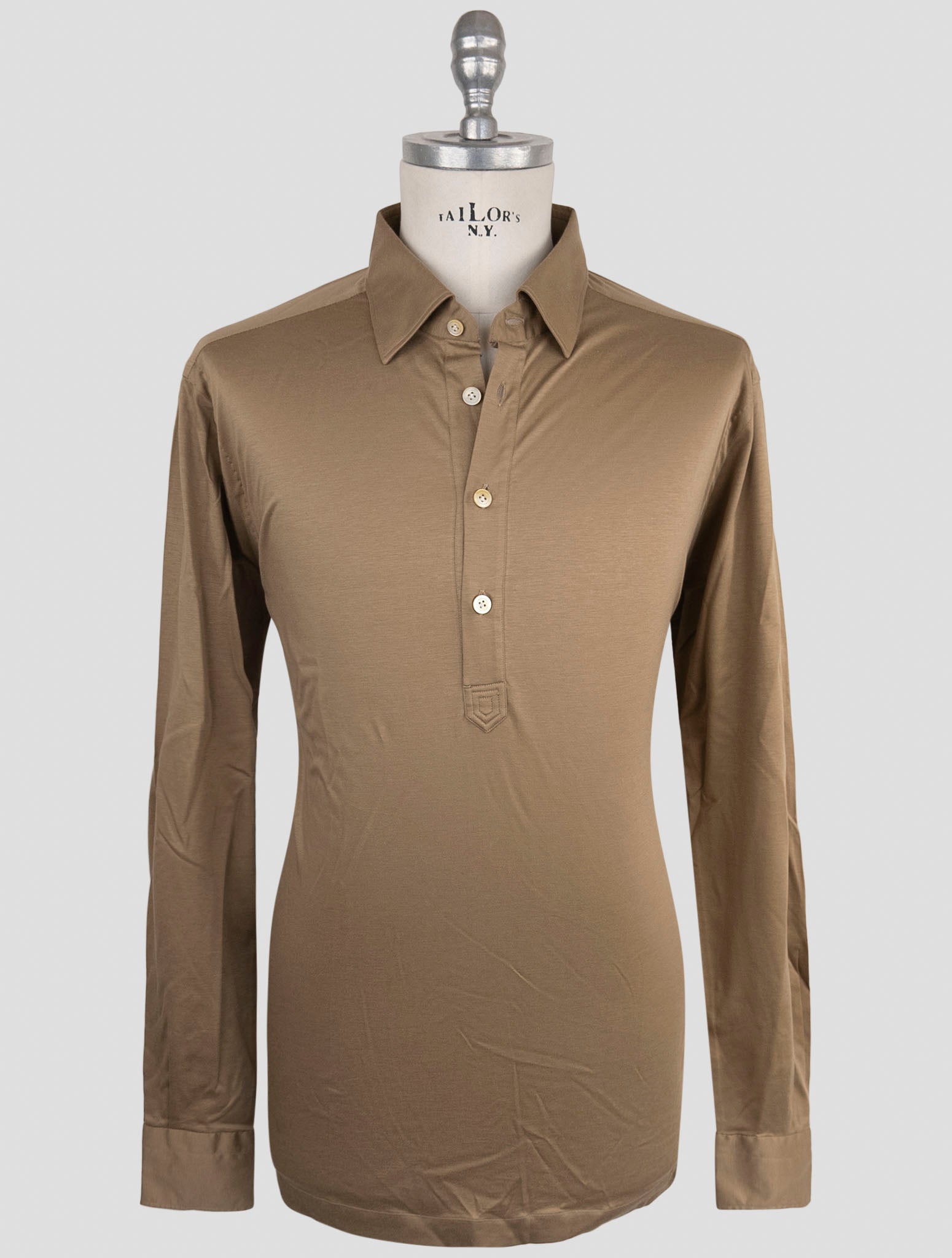 Kiton Brown Cotton Sweater Polo