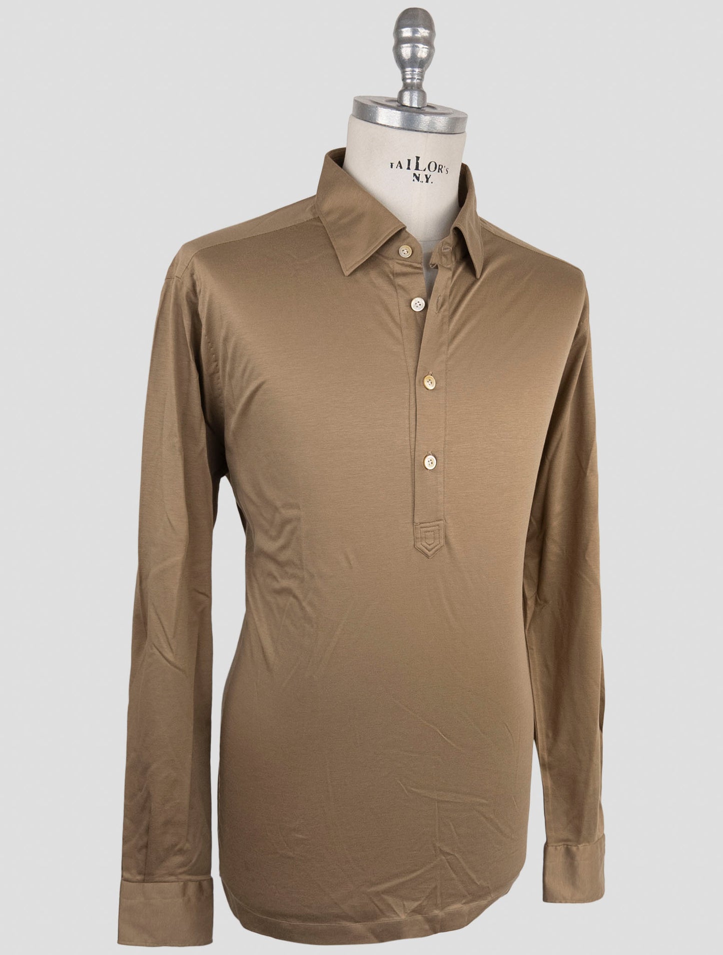 Kiton Brown Cotton Sweater Polo