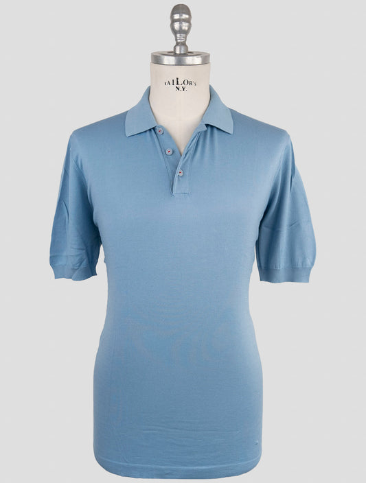 Kiton Lighyt Blue Cotton Polo