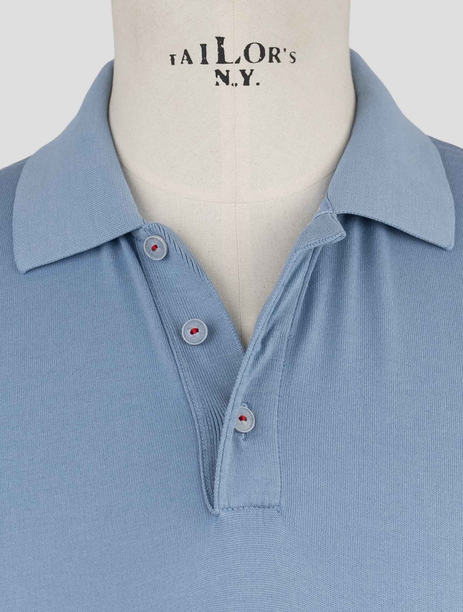 Kiton Lighyt Blue Cotton Polo