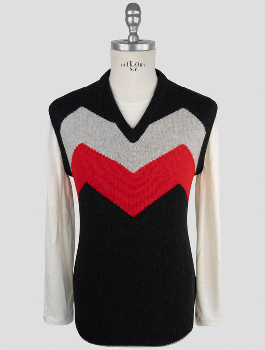 Kiton Multicolor Cashmere Sweater V-Neck