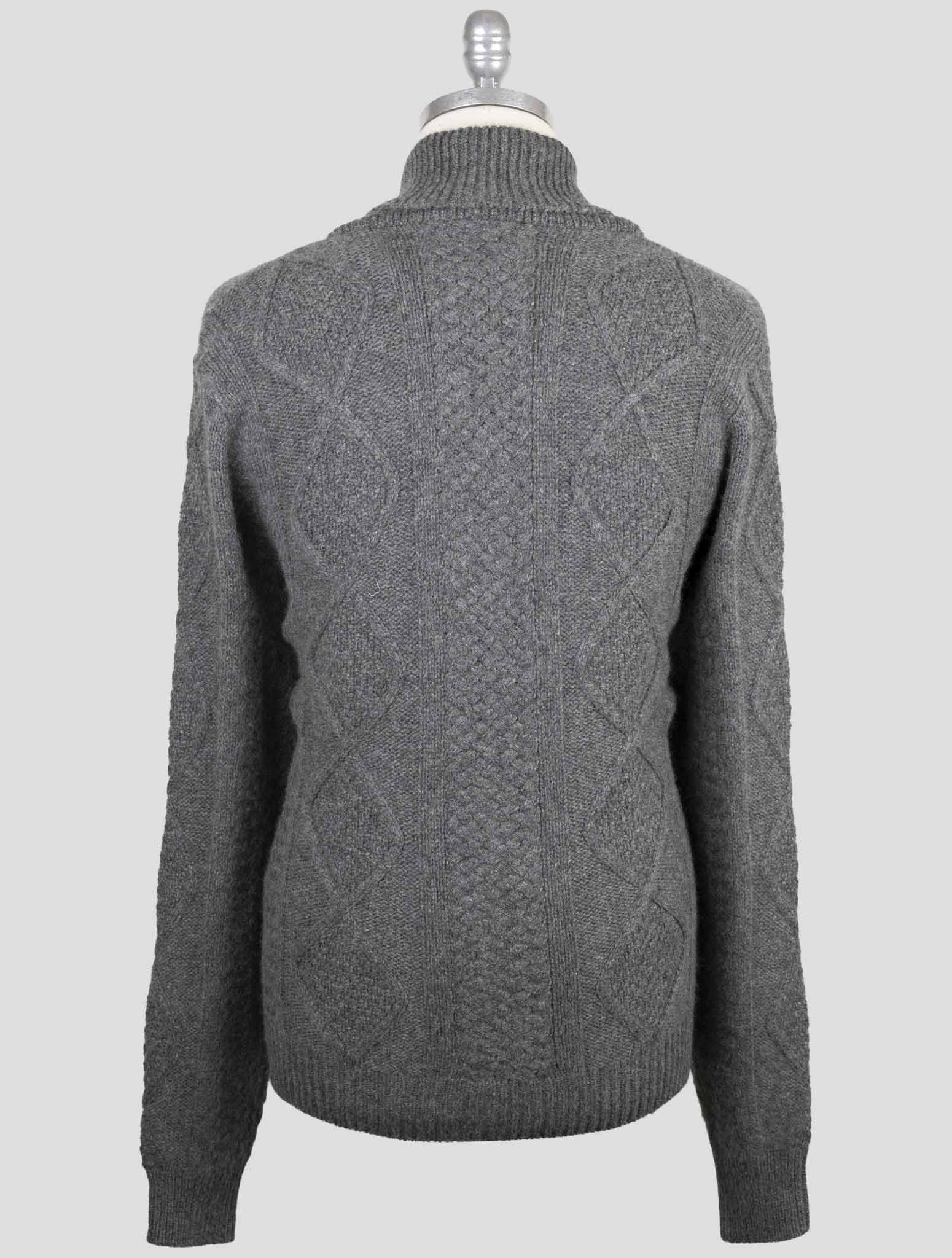 Kiton Gray Cashmere Sweater Full Zip