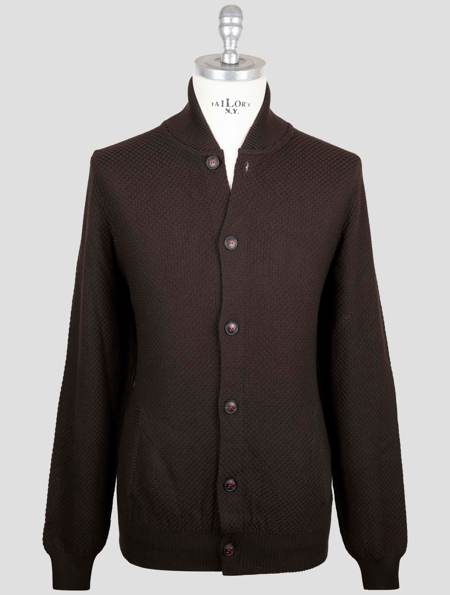 Kiton Brown Cashmere Silk Sweater Cardigan