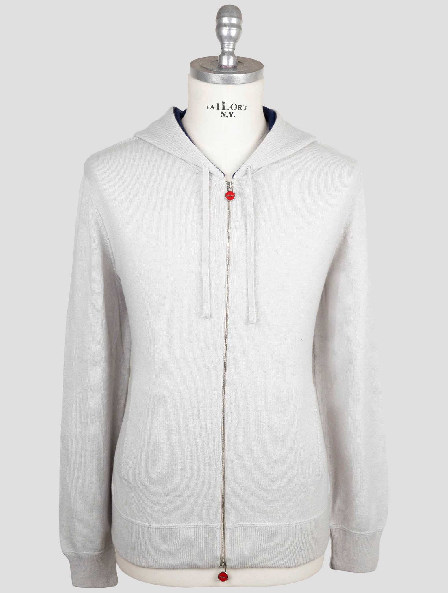 Kiton Gray Cashmere Sweater Full Zip