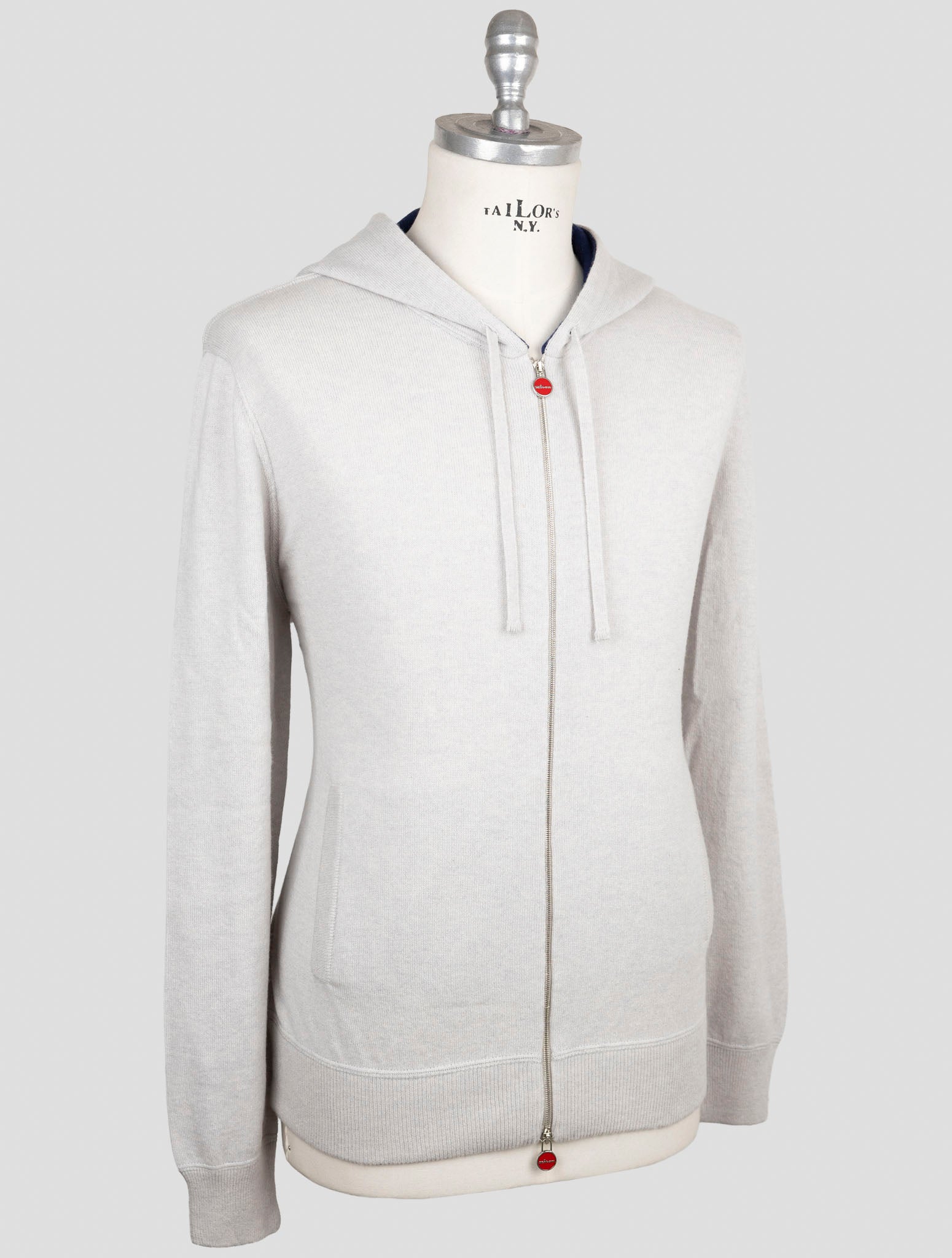 Kiton Gray Cashmere Sweater Full Zip