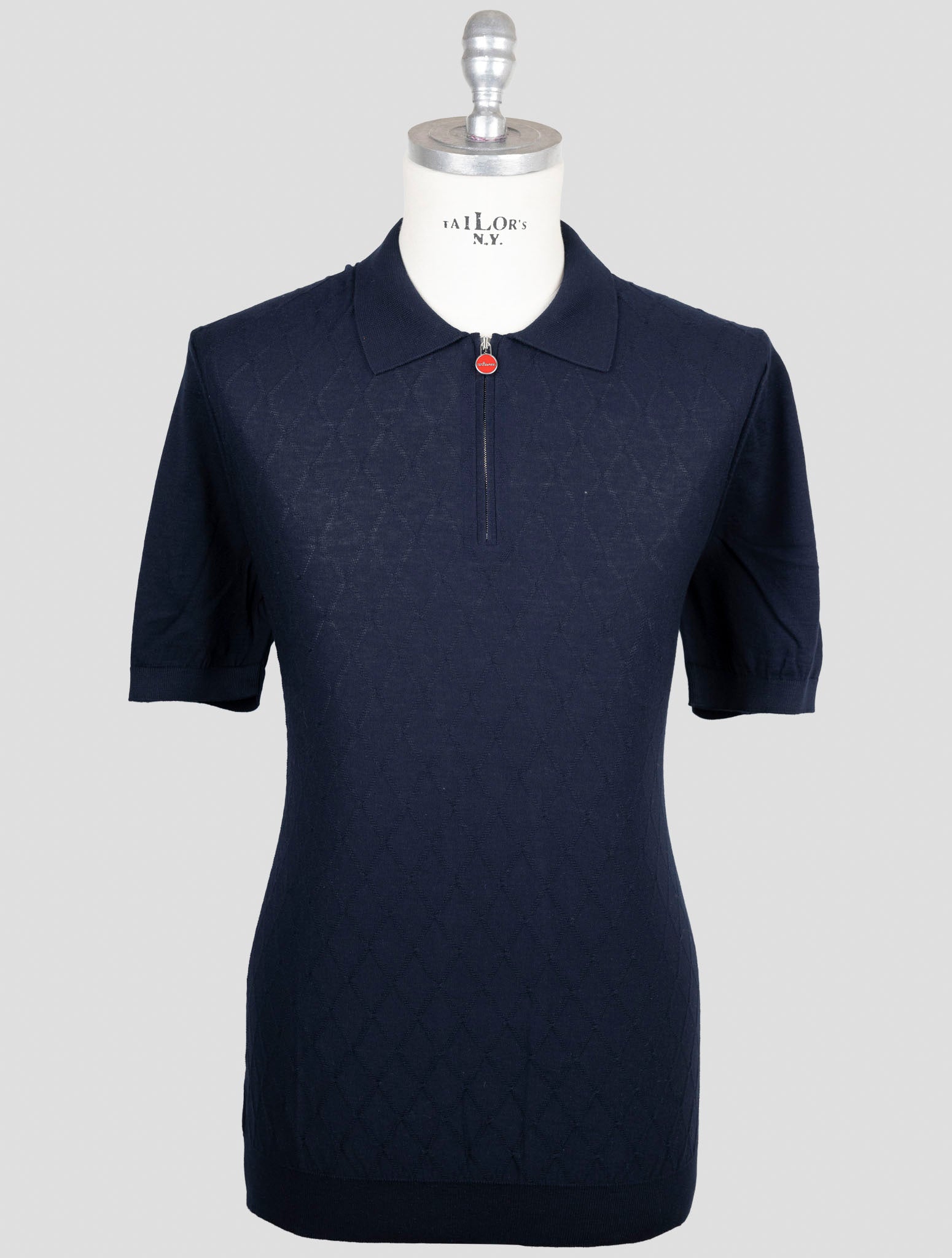 Kiton Blue Cotton Polo