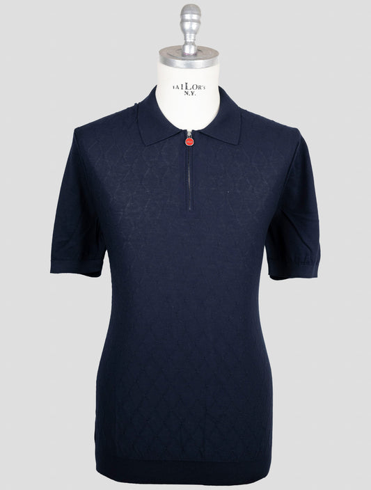 Kiton Blue Cotton Polo