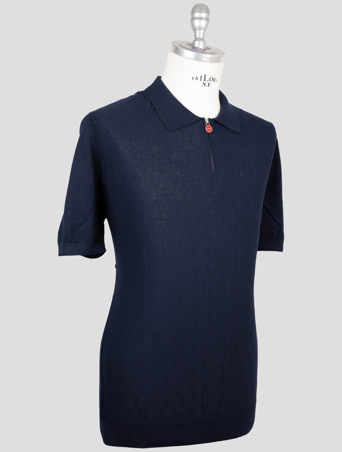 Kiton Blue Cotton Polo