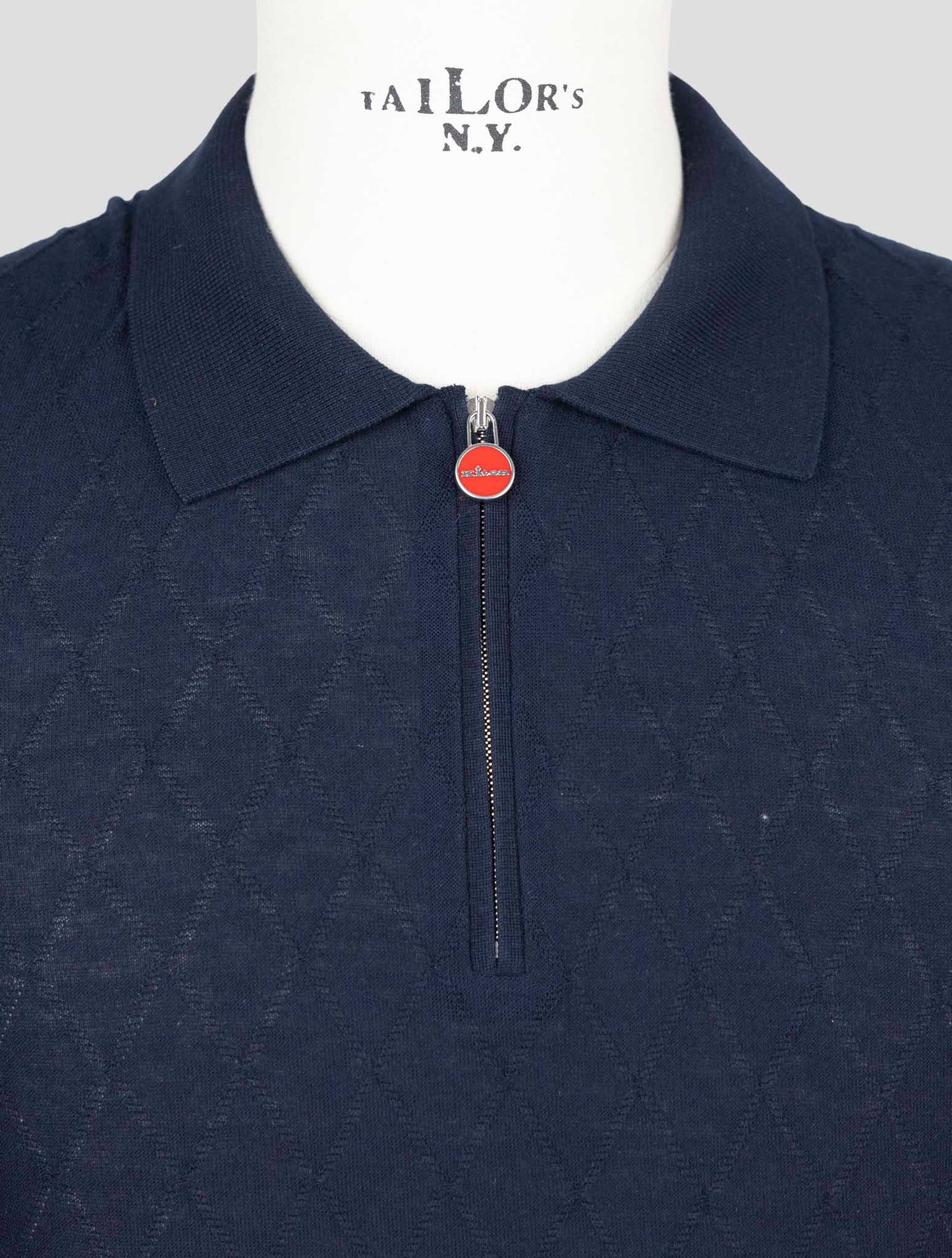 Kiton Blue Cotton Polo