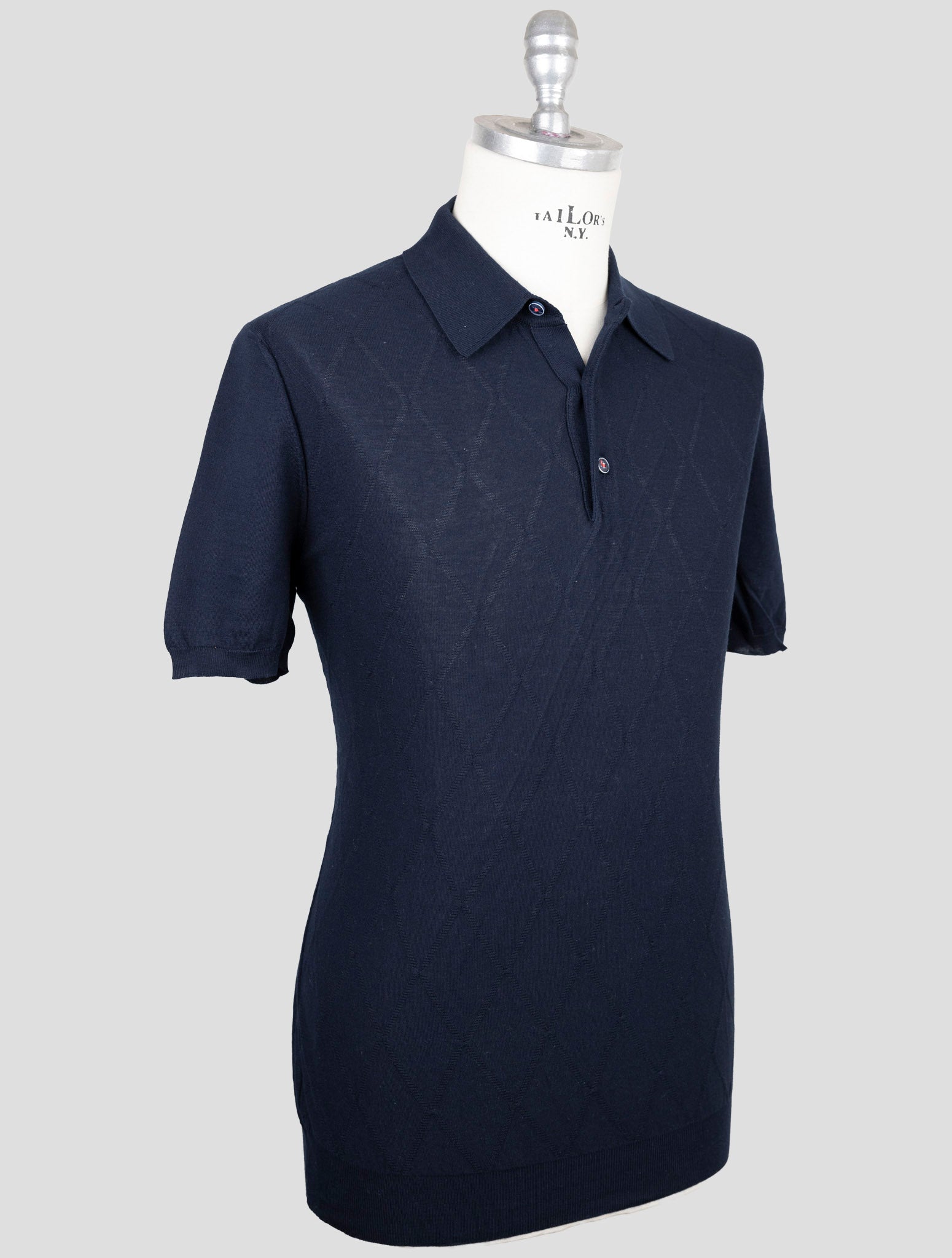 Kiton Blue Cotton Polo