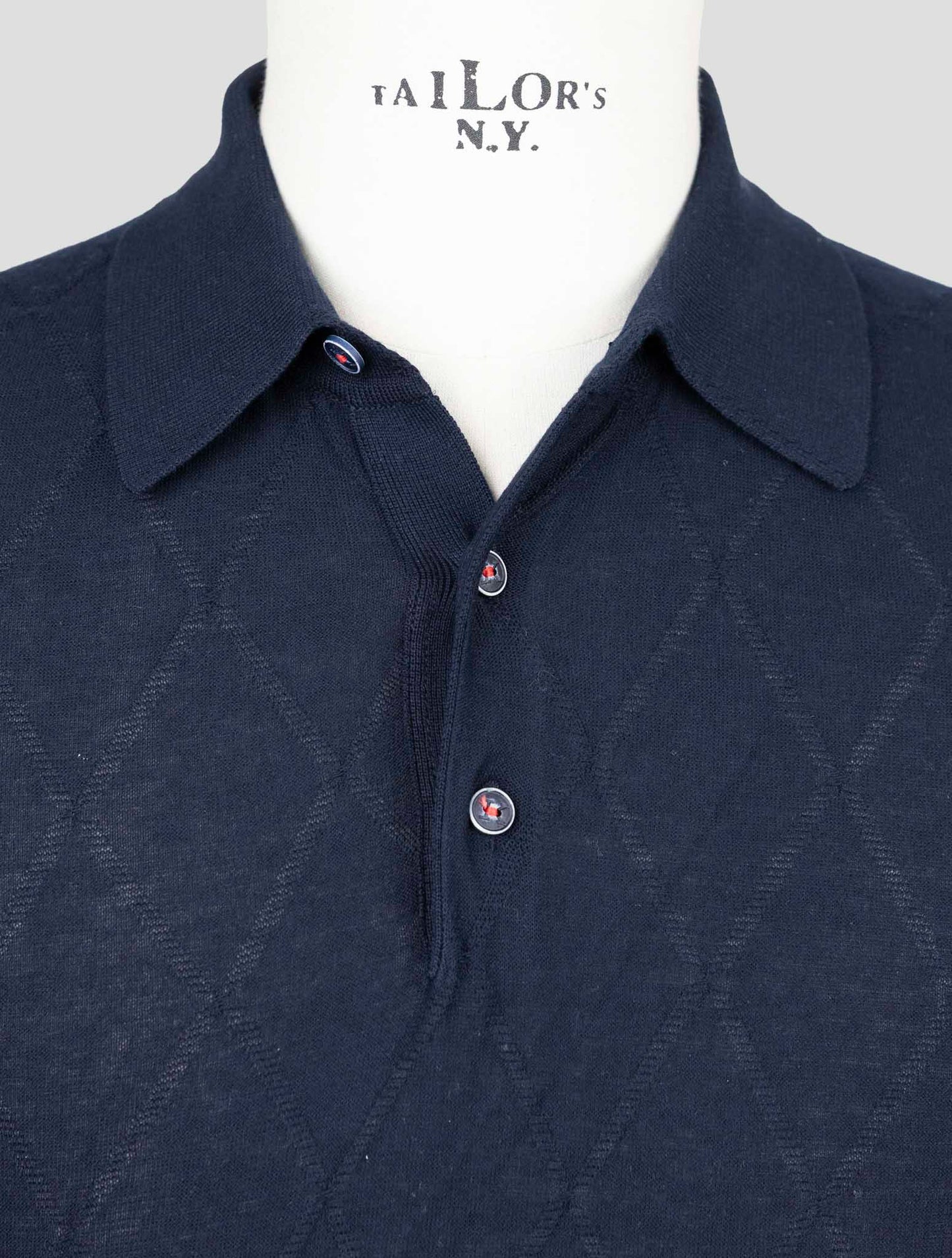Kiton Blue Cotton Polo
